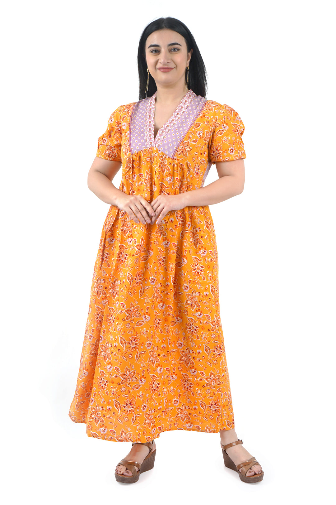 Marigold Border neckline Dress