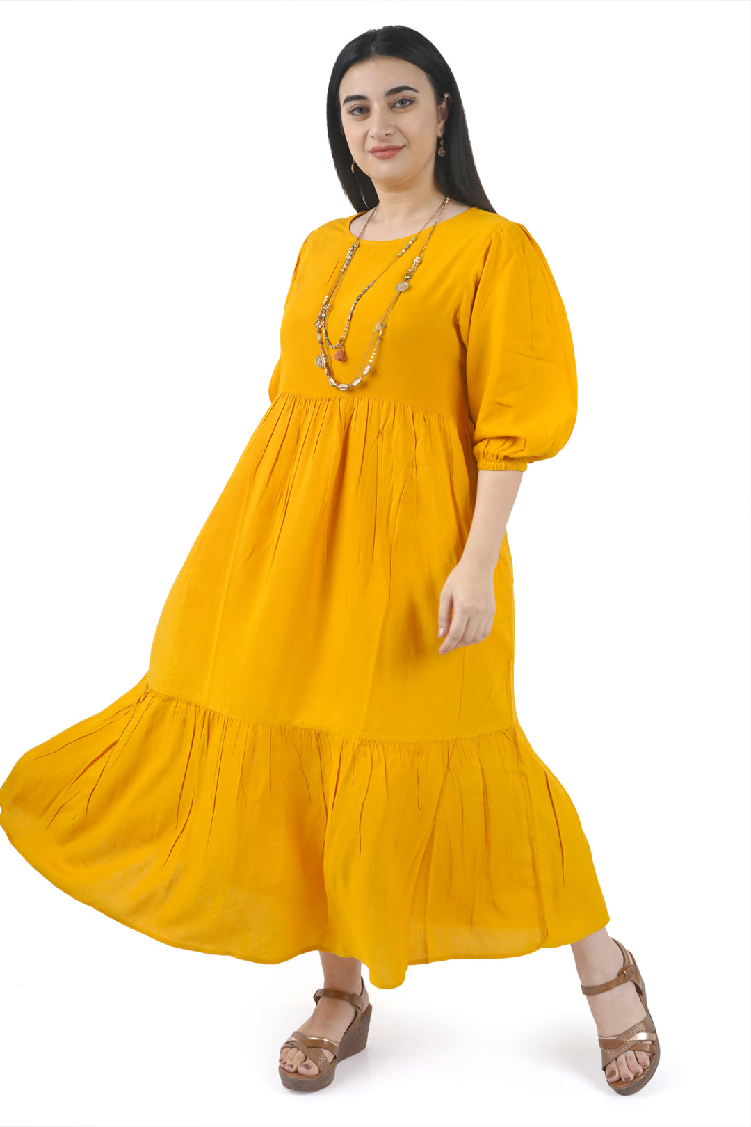 Sage Yellow Rayon Dress