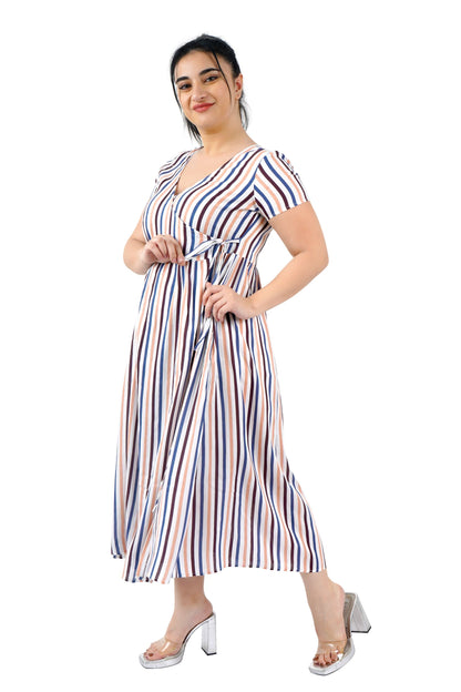 Wrap Floral Printed Dress-5