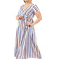 Multicolor Stripe Wrap Dress-2