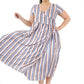 Multicolor Stripe Wrap Dress