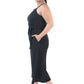 Onxy Black Pin Stripe Wide Leg Jumpsuit