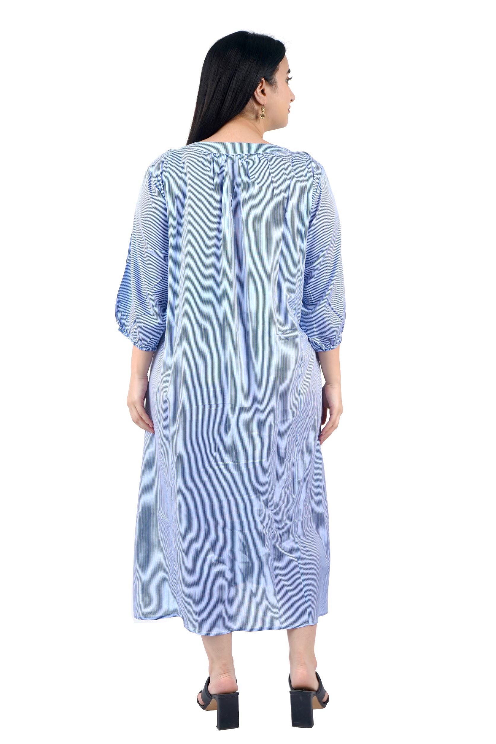 Blue long Maternity Tunic_3