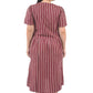 Old Rose stripe knee length dress-9