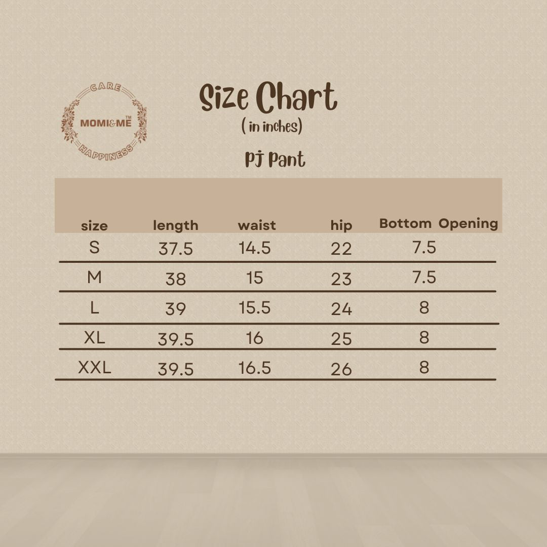 Azetch PJ Set_SizeChart_PJPant