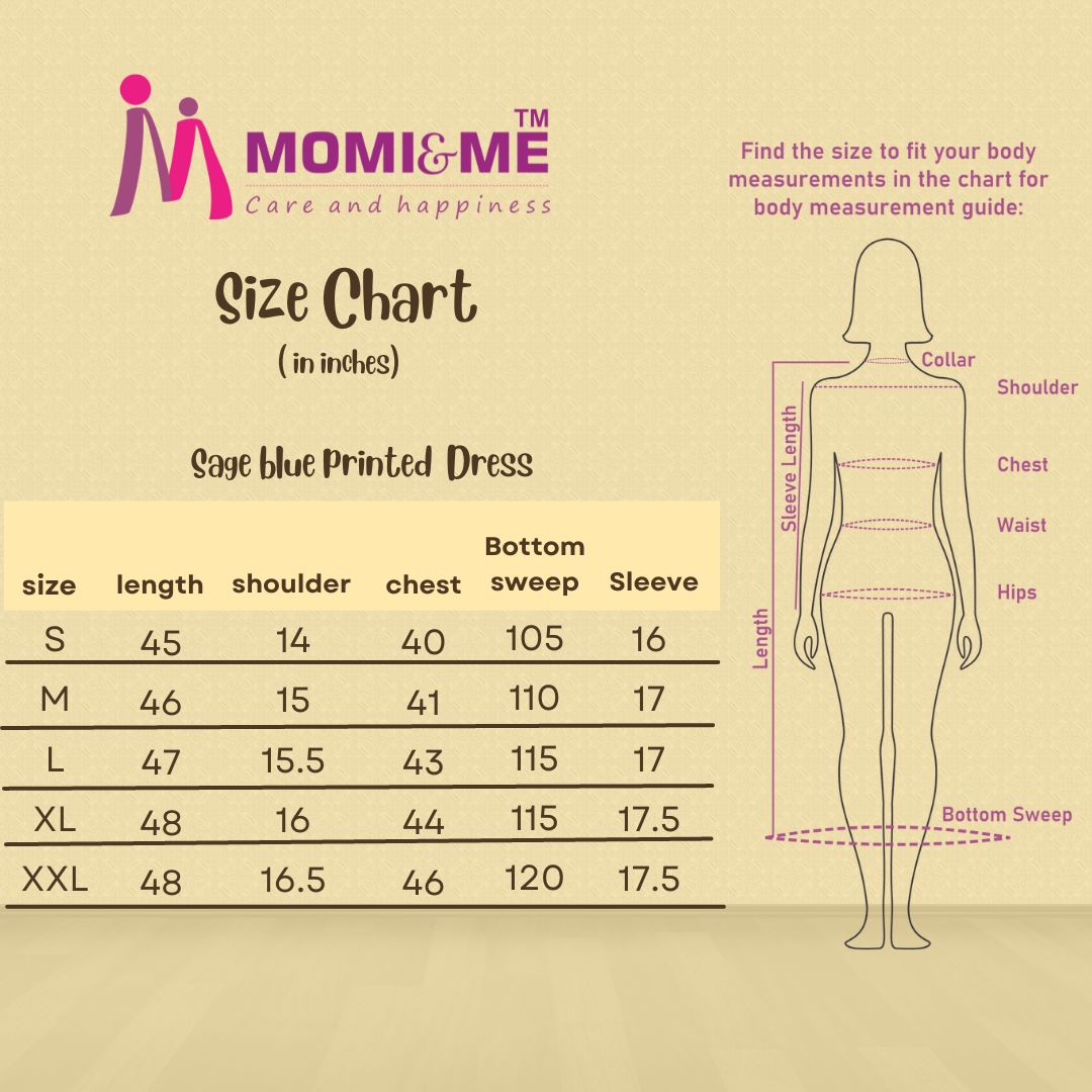 Sage Blue Dress-sizechart