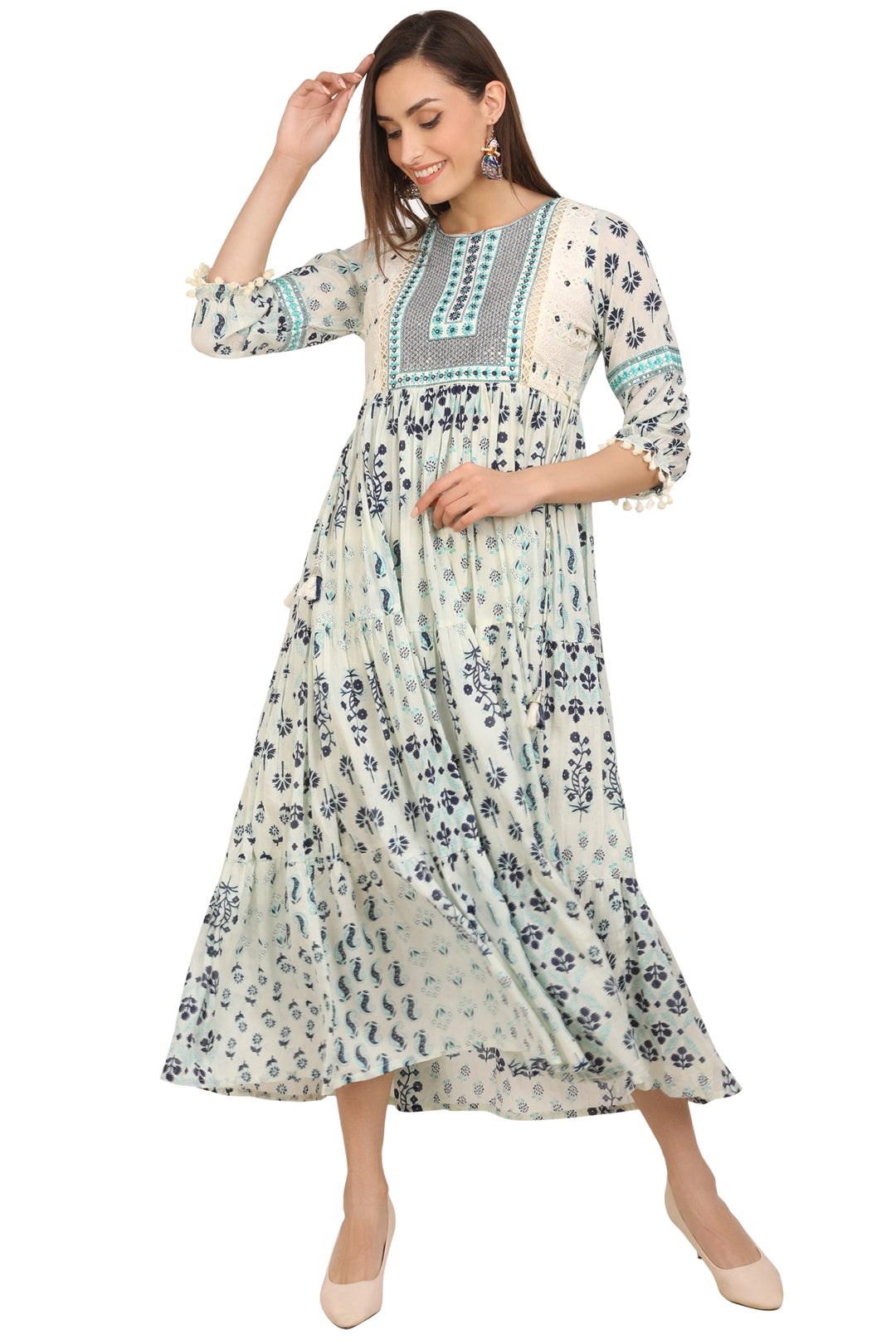 Sattva - Embroidred Block Print Dress