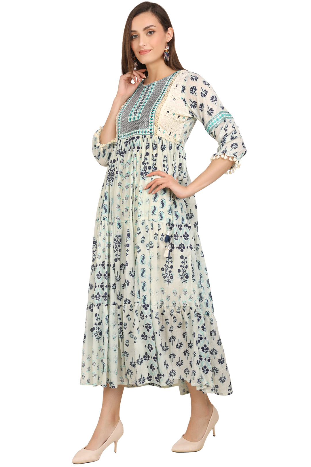 Sattva - Embroidred Block Print Dress