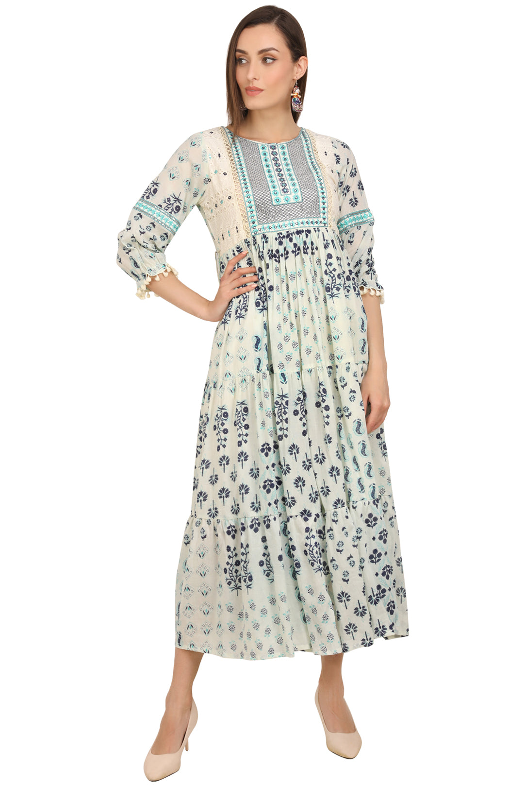 Sattva - Embroidred Block Print Dress