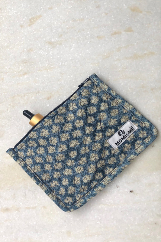 Dabu print cotton pouch