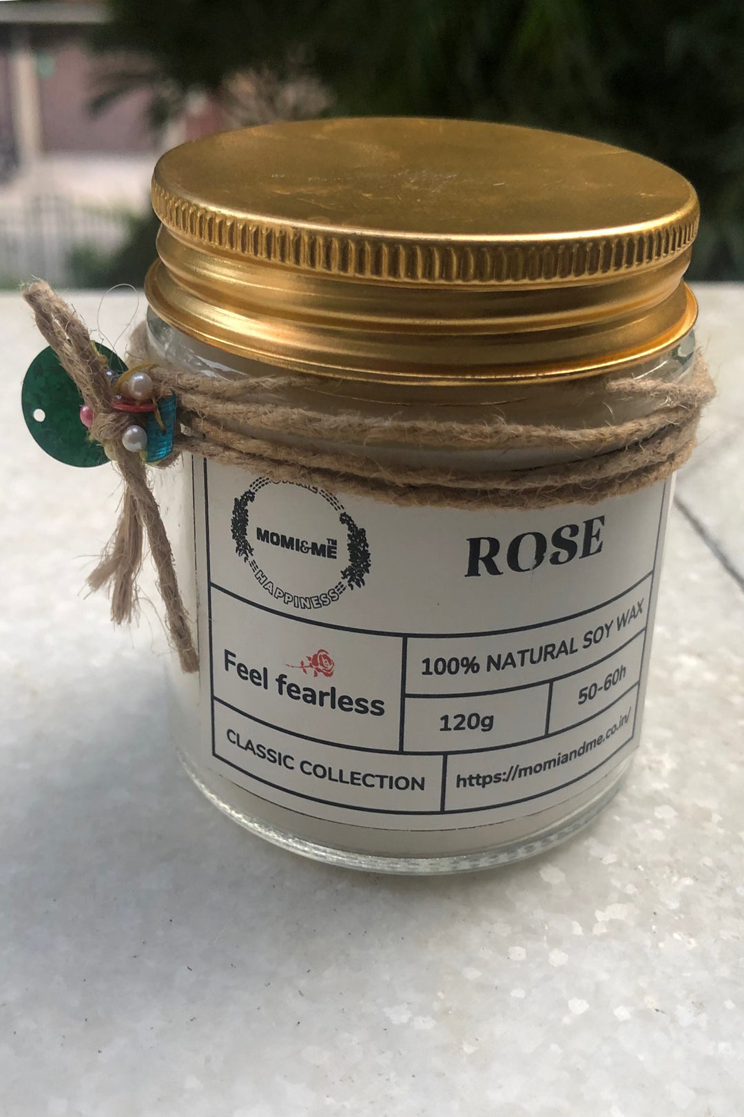 Rose essential oil soya wax candle