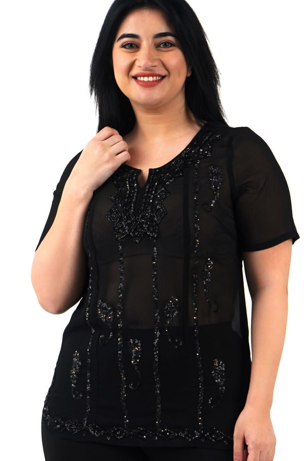 Embroidered  Sequin  Top-1