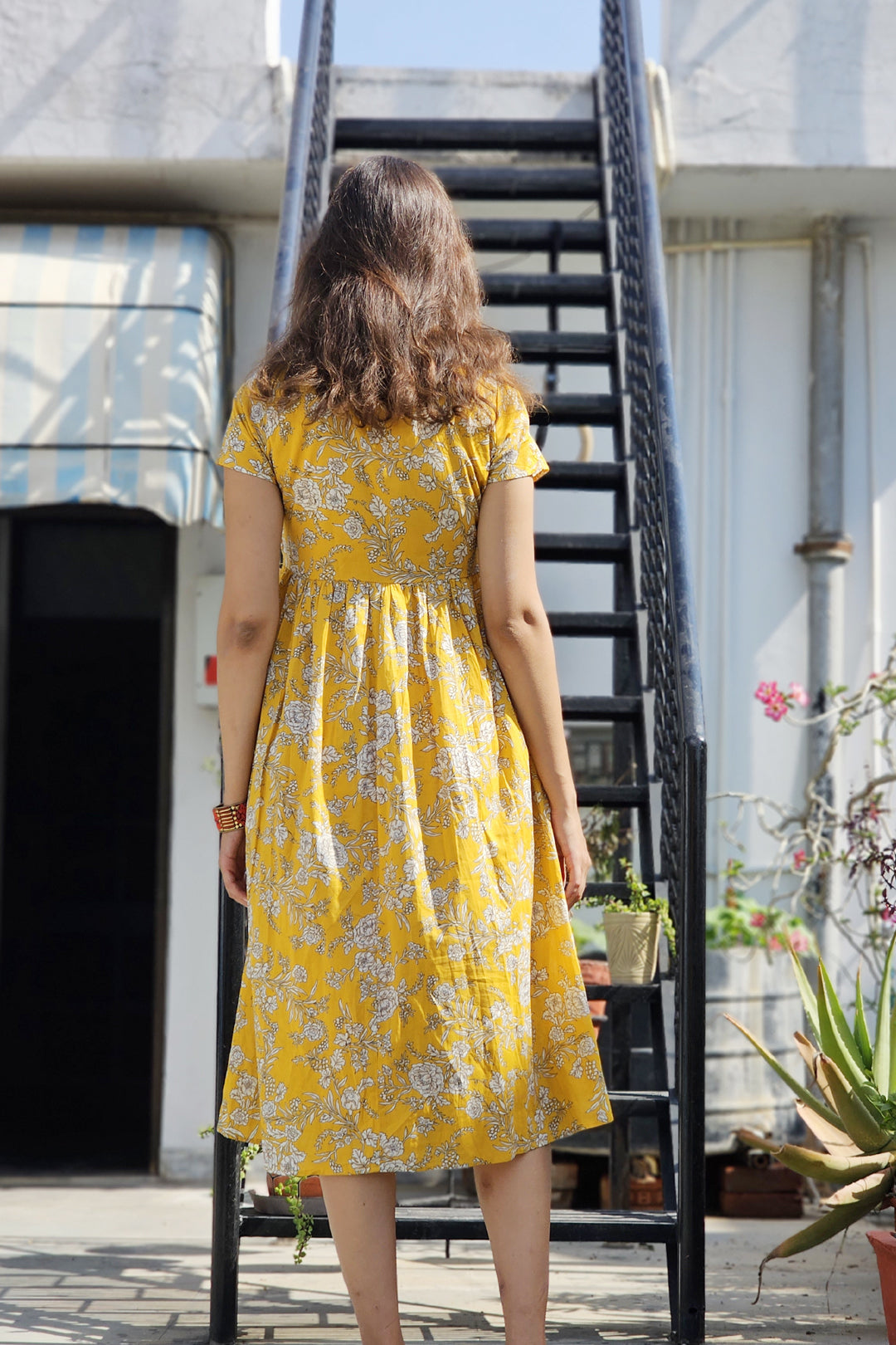 Wrap Yellow Floral Dress